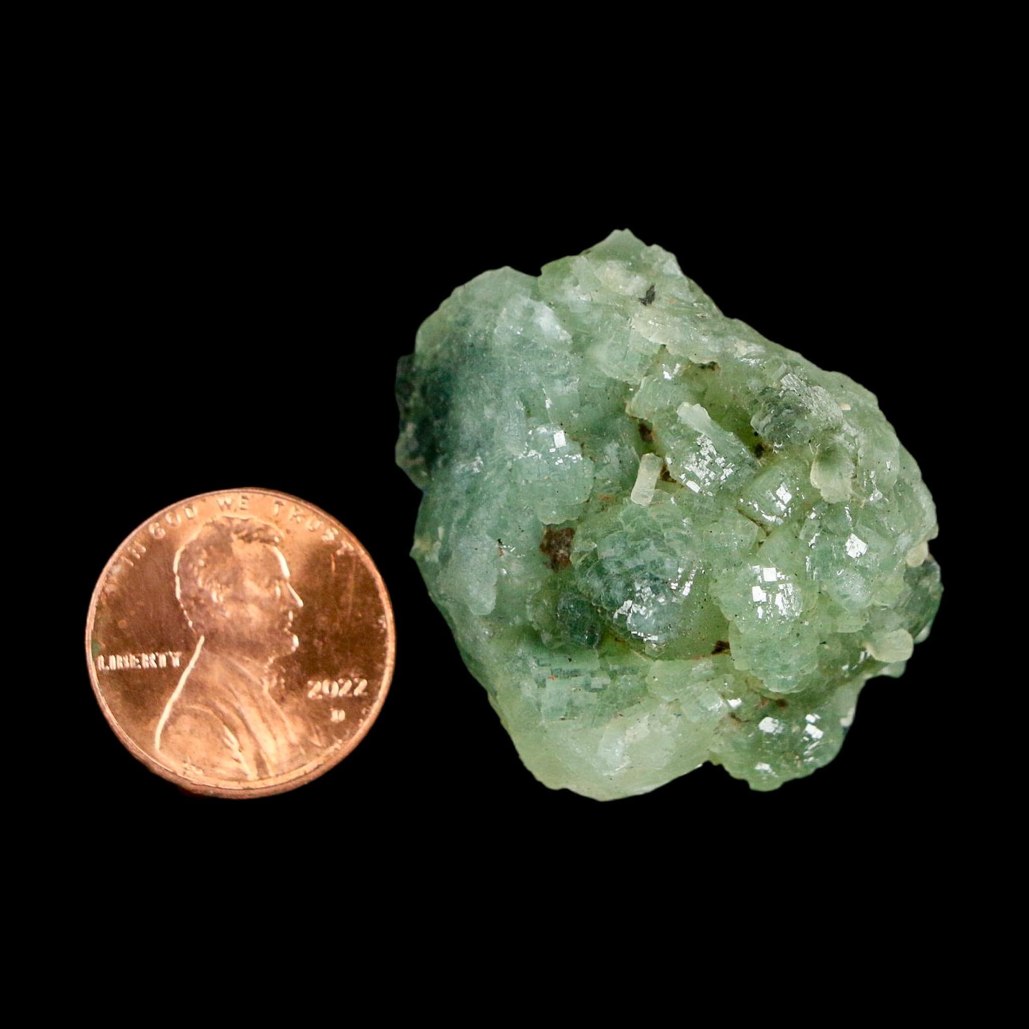 1.4" Rough Green Prehnite Crystal Mineral Specimen Location Imilchil, Morocco