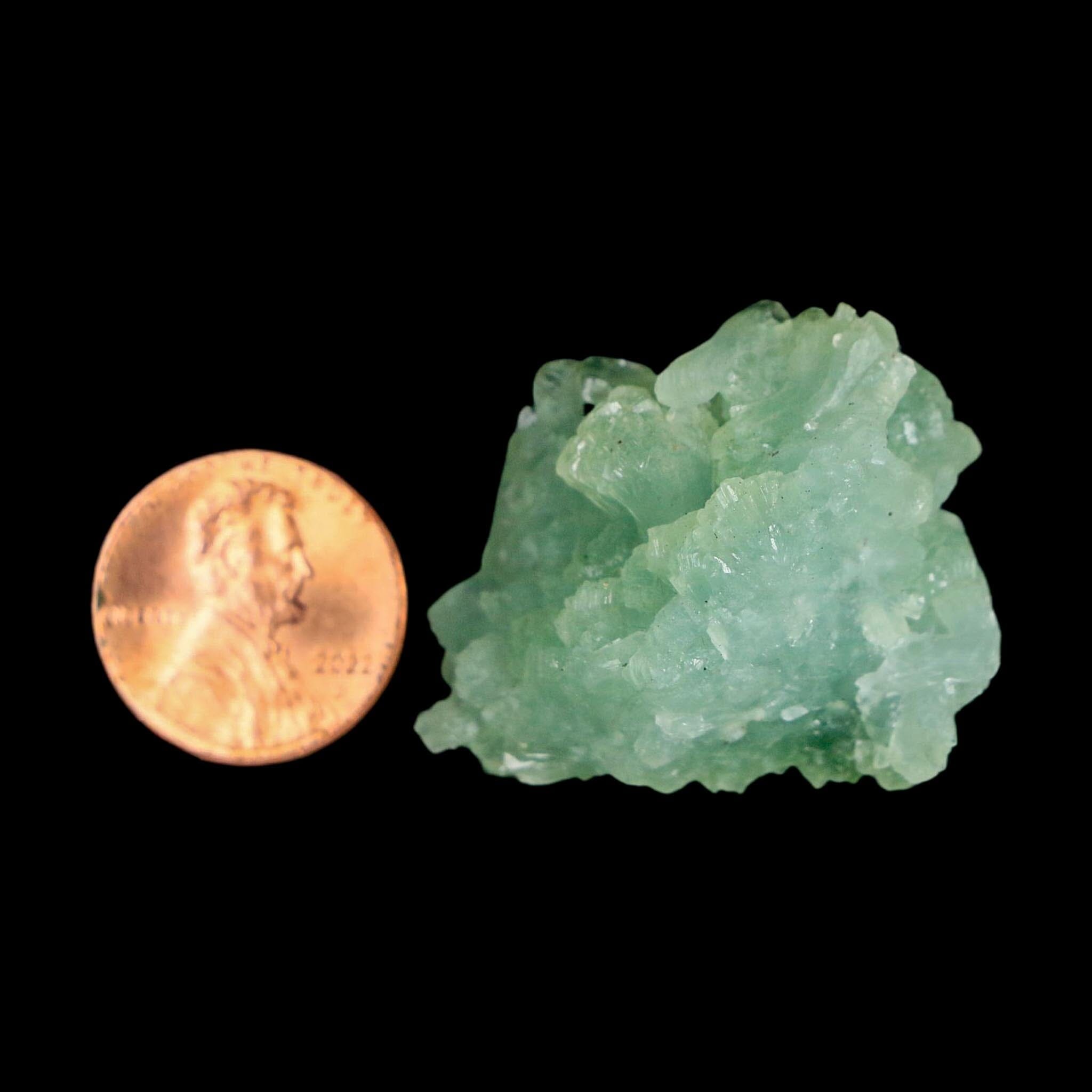 1.4" Rough Green Prehnite Crystal Mineral Specimen Location Imilchil, Morocco