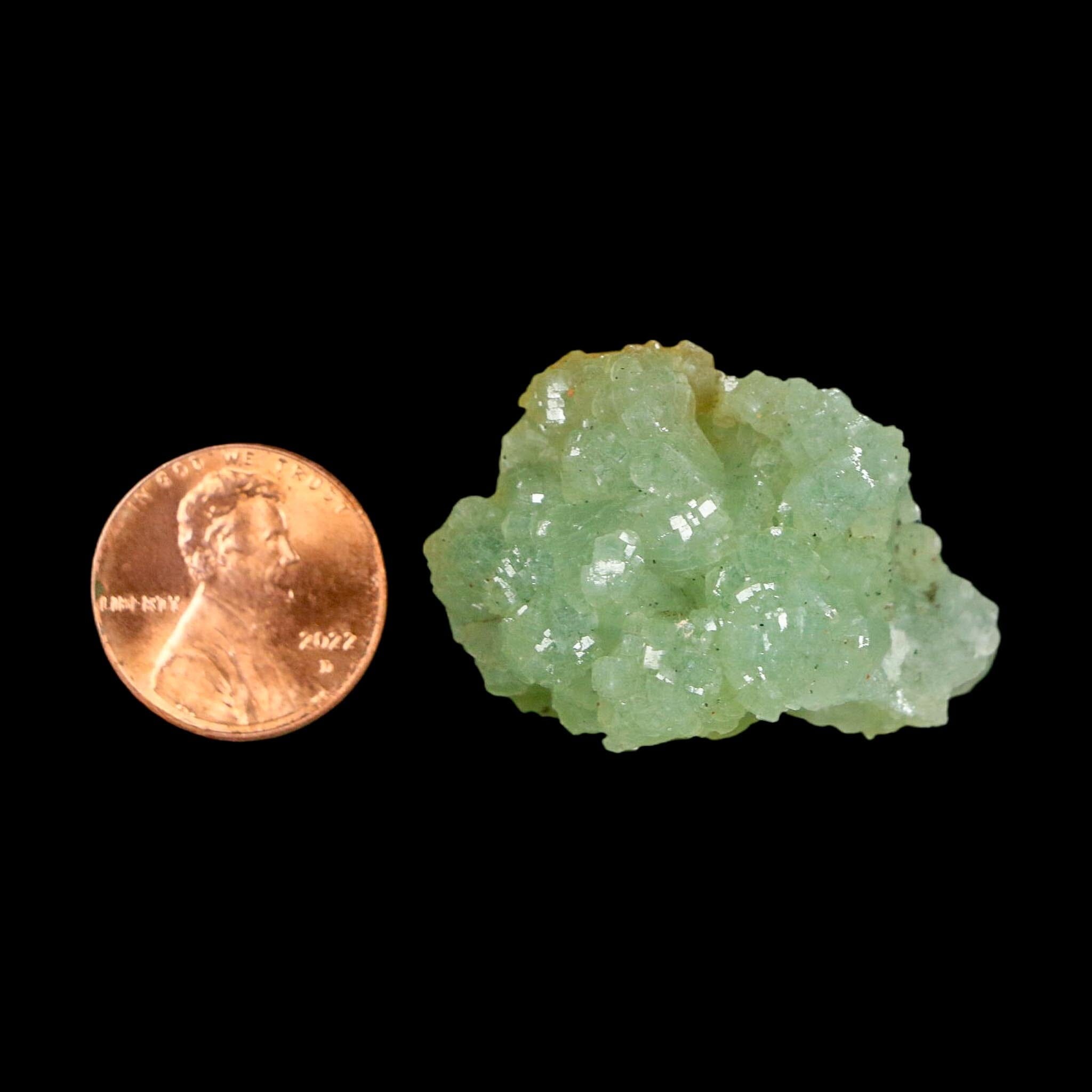 1.4" Rough Green Prehnite Crystal Mineral Specimen Location Imilchil, Morocco
