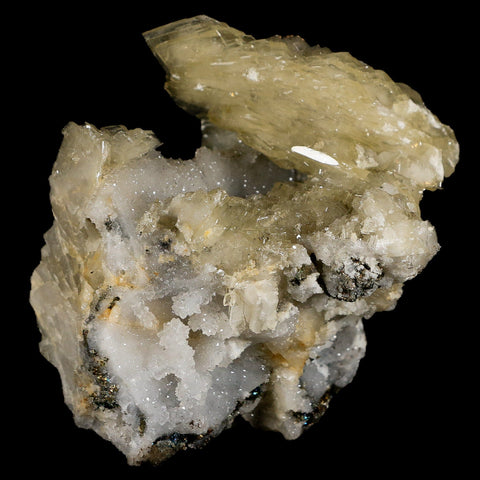 3.2" Barite Blades, Pyrite And Crystal Quartz Minerals Bou Nahas Mine Morocco - Fossil Age Minerals