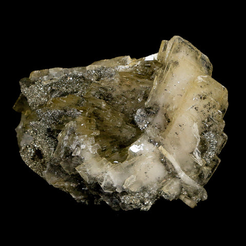 2.1" Barite Blades, Pyrite And Crystal Quartz Minerals Bou Nahas Mine Morocco - Fossil Age Minerals