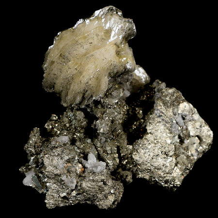3.1" Barite Blades, Pyrite And Crystal Quartz Minerals Bou Nahas Mine Morocco