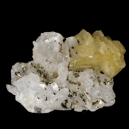 2.1" Barite Blades, Pyrite And Crystal Quartz Minerals Bou Nahas Mine Morocco