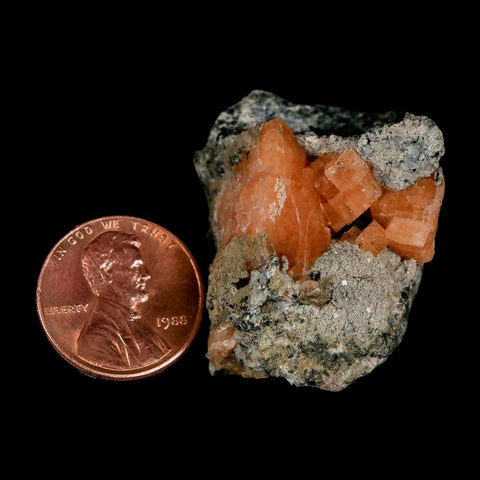 1.7" Orange Chabazite Zeolite Mineral Specimen Er Rachidia Province, Morocco