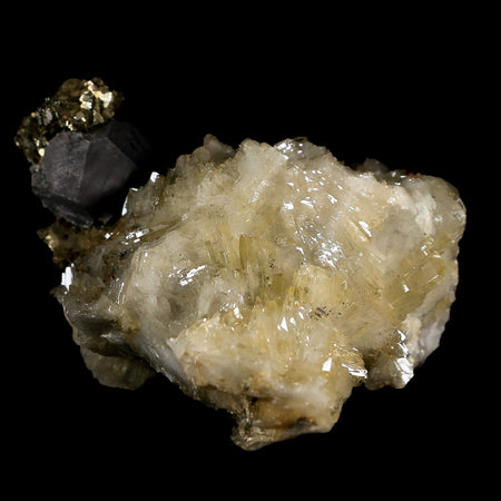 2.3" Barite Blades, Pyrite, Galena And Crystal Quartz Minerals Bou Nahas Mine Morocco