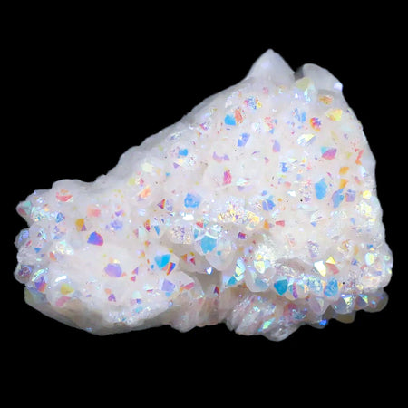 2.2" Rainbow Aura Quartz Crystal Cluster Titanium Bismuth Mineral Specimen