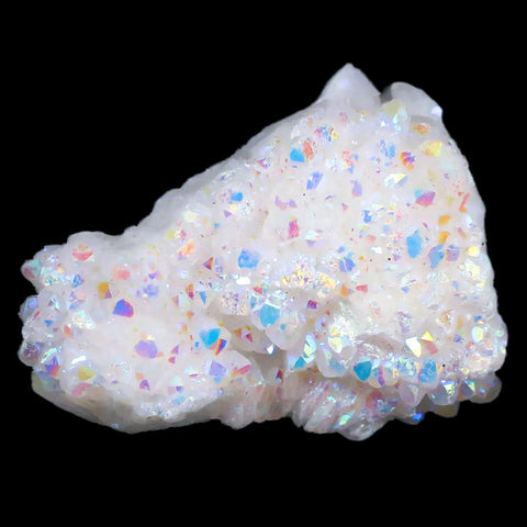 2.2" Rainbow Aura Quartz Crystal Cluster Titanium Bismuth Mineral Specimen - Fossil Age Minerals