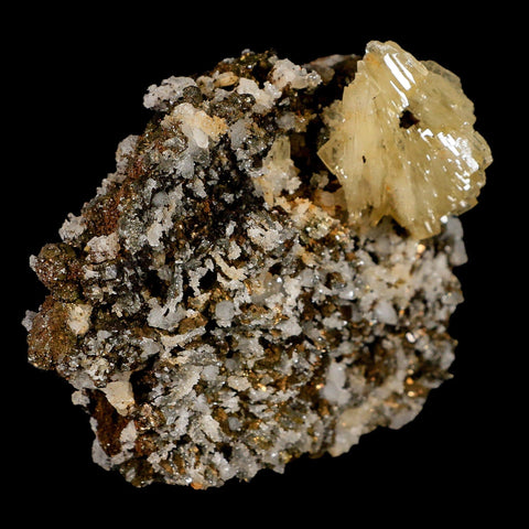 3.2" Barite Blades, Pyrite And Crystal Quartz Minerals Bou Nahas Mine Morocco - Fossil Age Minerals