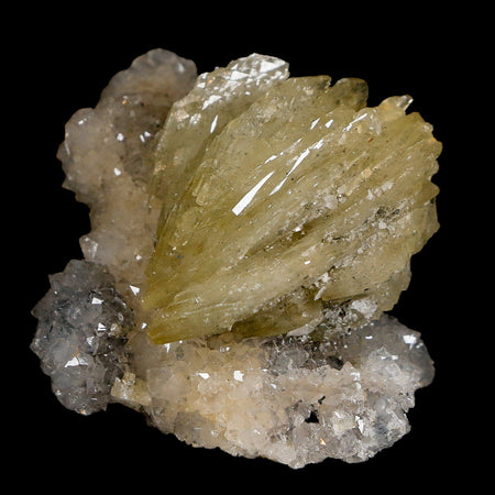 2.3" Barite Blades, Pyrite And Crystal Quartz Minerals Bou Nahas Mine Morocco