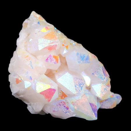 2.1" Rainbow Aura Quartz Crystal Cluster Titanium Bismuth Mineral Specimen