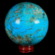 XL 81MM Chrysocolla Polished Sphere Teal And Blue Color Location Peru Free Stand