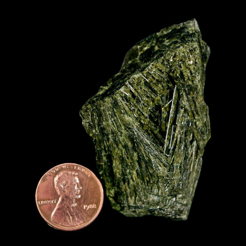 2.3" Rough Deep Green Epidote Crystal Quartz Mineral Specimen Canete Province Peru - Fossil Age Minerals