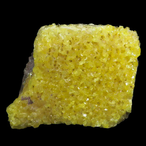 3.8" Rough Bright Yellow Sulfur Crystal Cluster On Matrix El Desierto Mine Bolivia - Fossil Age Minerals