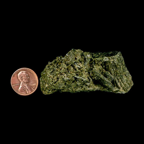 2.5" Rough Deep Green Epidote Crystal Quartz Mineral Specimen Canete Province Peru - Fossil Age Minerals