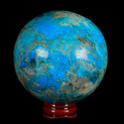 XL 79MM Chrysocolla Polished Sphere Teal And Blue Color Location Peru Free Stand