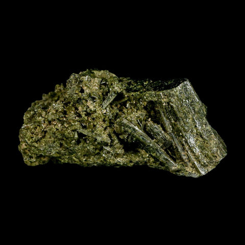 2.5" Rough Deep Green Epidote Crystal Quartz Mineral Specimen Canete Province Peru - Fossil Age Minerals