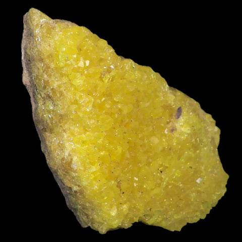 5.9" Rough Bright Yellow Sulfur Crystal Cluster On Matrix El Desierto Mine Bolivia - Fossil Age Minerals