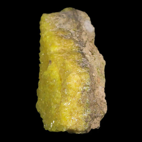 5.9" Rough Bright Yellow Sulfur Crystal Cluster On Matrix El Desierto Mine Bolivia - Fossil Age Minerals