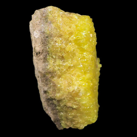 5.9" Rough Bright Yellow Sulfur Crystal Cluster On Matrix El Desierto Mine Bolivia - Fossil Age Minerals