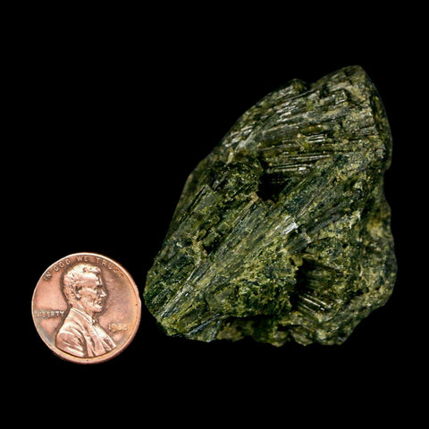 2.2" Rough Deep Green Epidote Crystal Quartz Mineral Specimen Canete Province Peru - Fossil Age Minerals