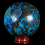 XL 71MM Chrysocolla Polished Sphere Teal And Blue Color Location Peru Free Stand