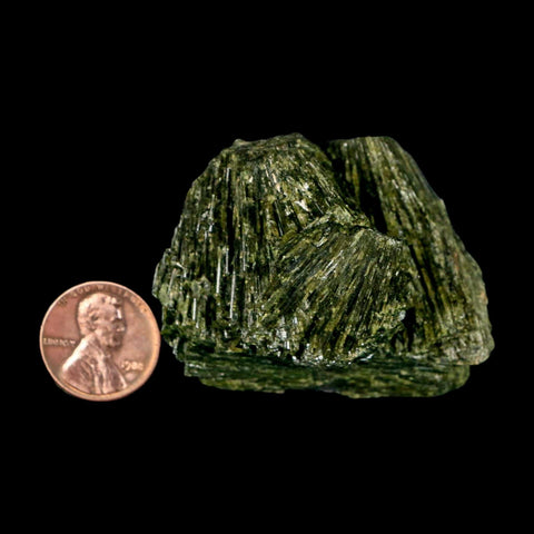 2.1" Rough Deep Green Epidote Crystal Quartz Mineral Specimen Canete Province Peru - Fossil Age Minerals