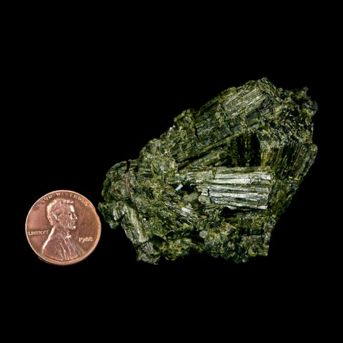 2.3" Rough Deep Green Epidote Crystal Quartz Mineral Specimen Canete Province Peru - Fossil Age Minerals