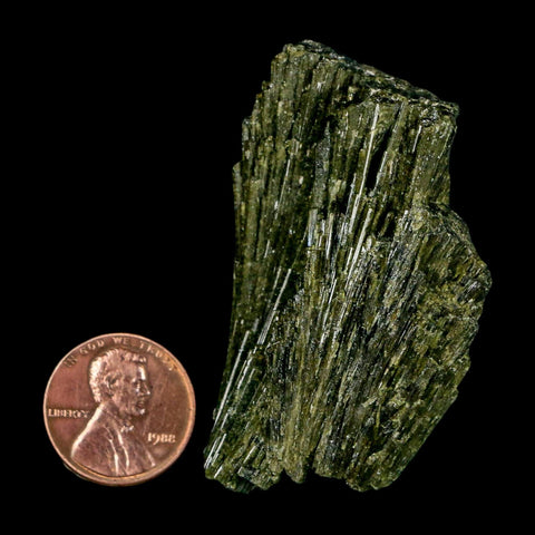 2.1" Rough Deep Green Epidote Crystal Quartz Mineral Specimen Canete Province Peru - Fossil Age Minerals