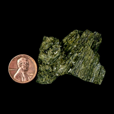 1.7" Rough Deep Green Epidote Crystal Quartz Mineral Specimen Canete Province Peru - Fossil Age Minerals