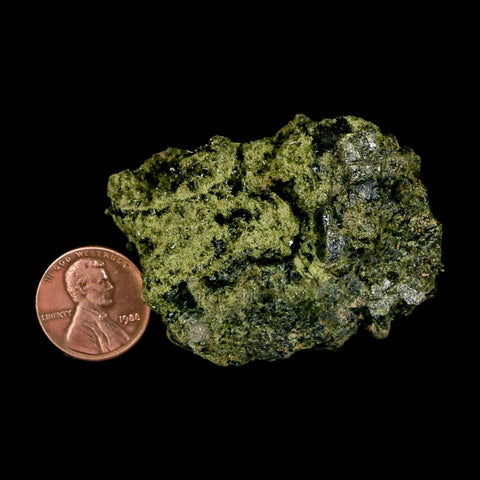 2.1" Rough Deep Green Epidote Crystal Quartz Mineral Specimen Canete Province Peru - Fossil Age Minerals