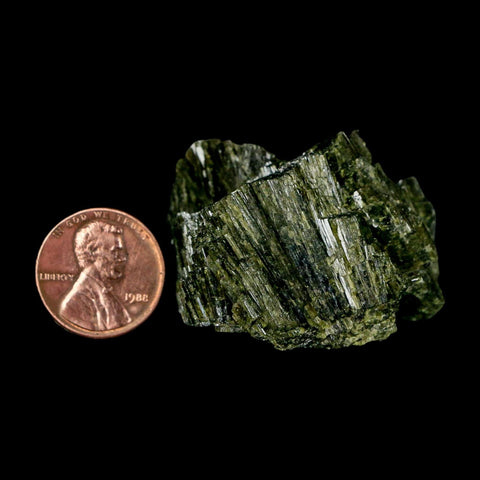 1.5" Rough Deep Green Epidote Crystal Quartz Mineral Specimen Canete Province Peru - Fossil Age Minerals