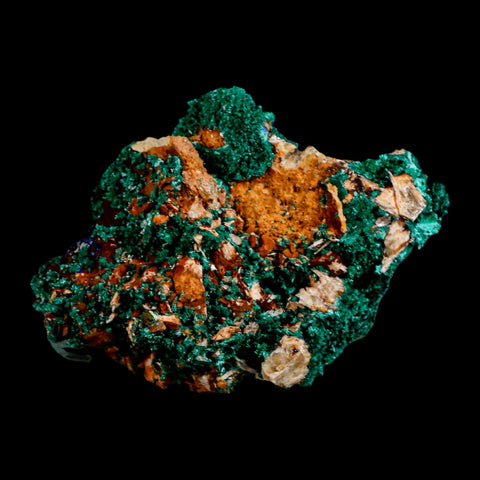 3.8" Dark Green Malachite Crystal Mineral Specimen On Rock Tiznit Province Morocco - Fossil Age Minerals