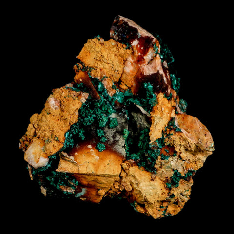 3.5" Dark Green Malachite Crystal Mineral Specimen On Rock Tiznit Province Morocco - Fossil Age Minerals