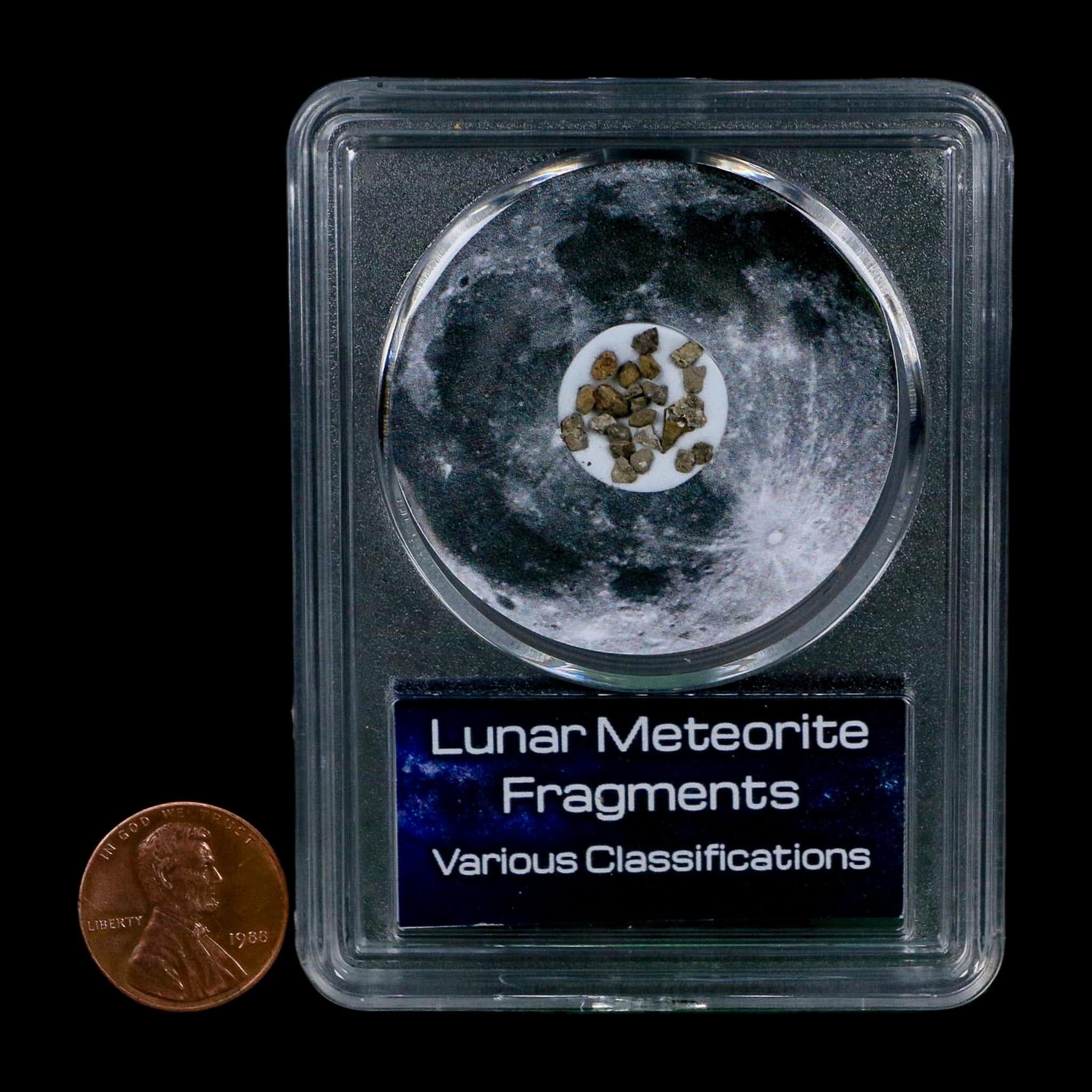 Moon Rock Lunar Meteorite Fragments Various Classifications Outer Space COA - Fossil Age Minerals