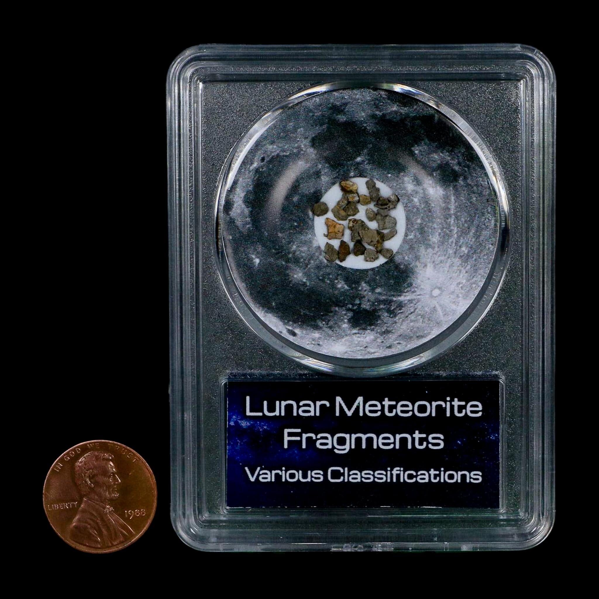 Moon Rock Lunar Meteorite Fragments Various Classifications Outer Space COA - Fossil Age Minerals