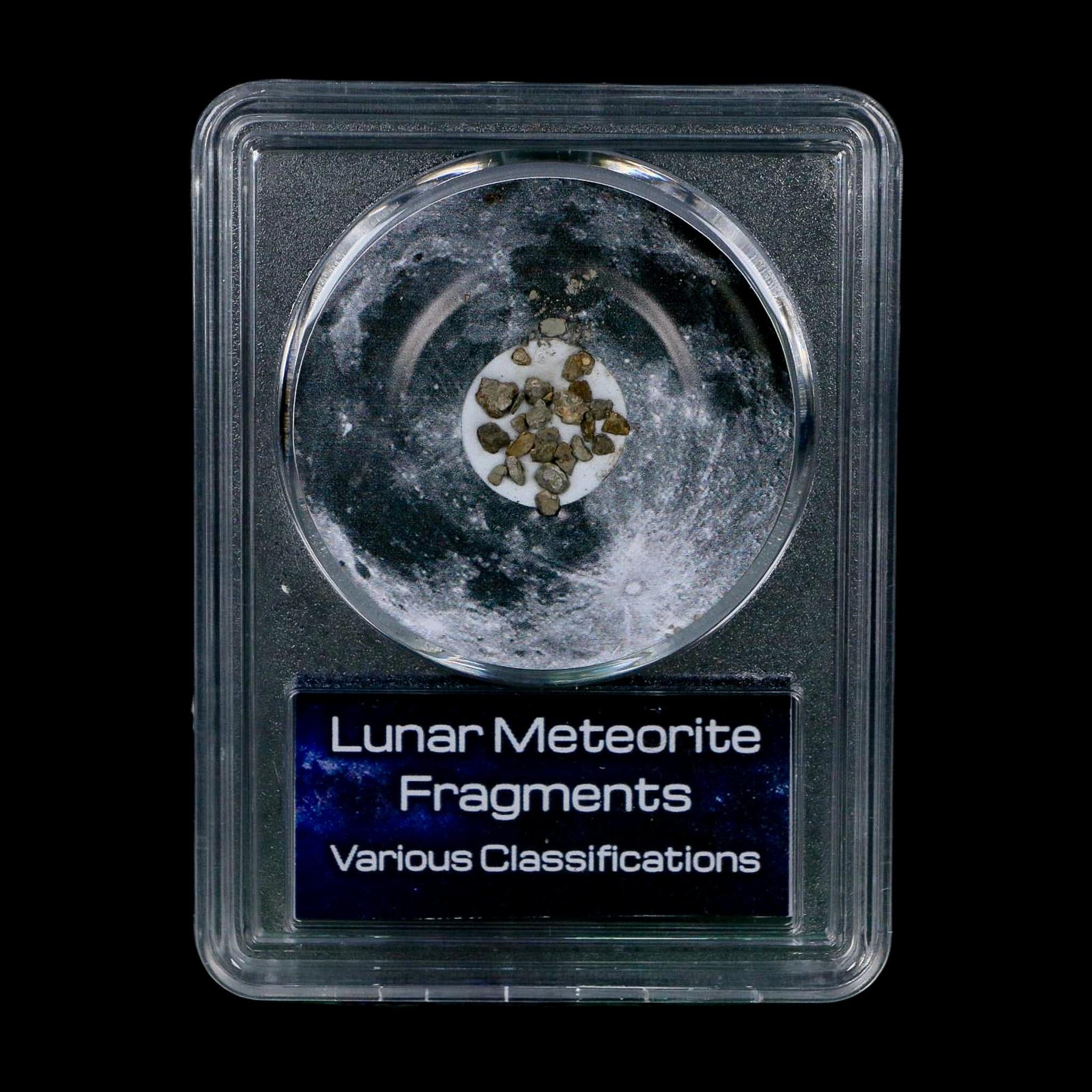 Moon Rock Lunar Meteorite Fragments Various Classifications Outer Space COA - Fossil Age Minerals