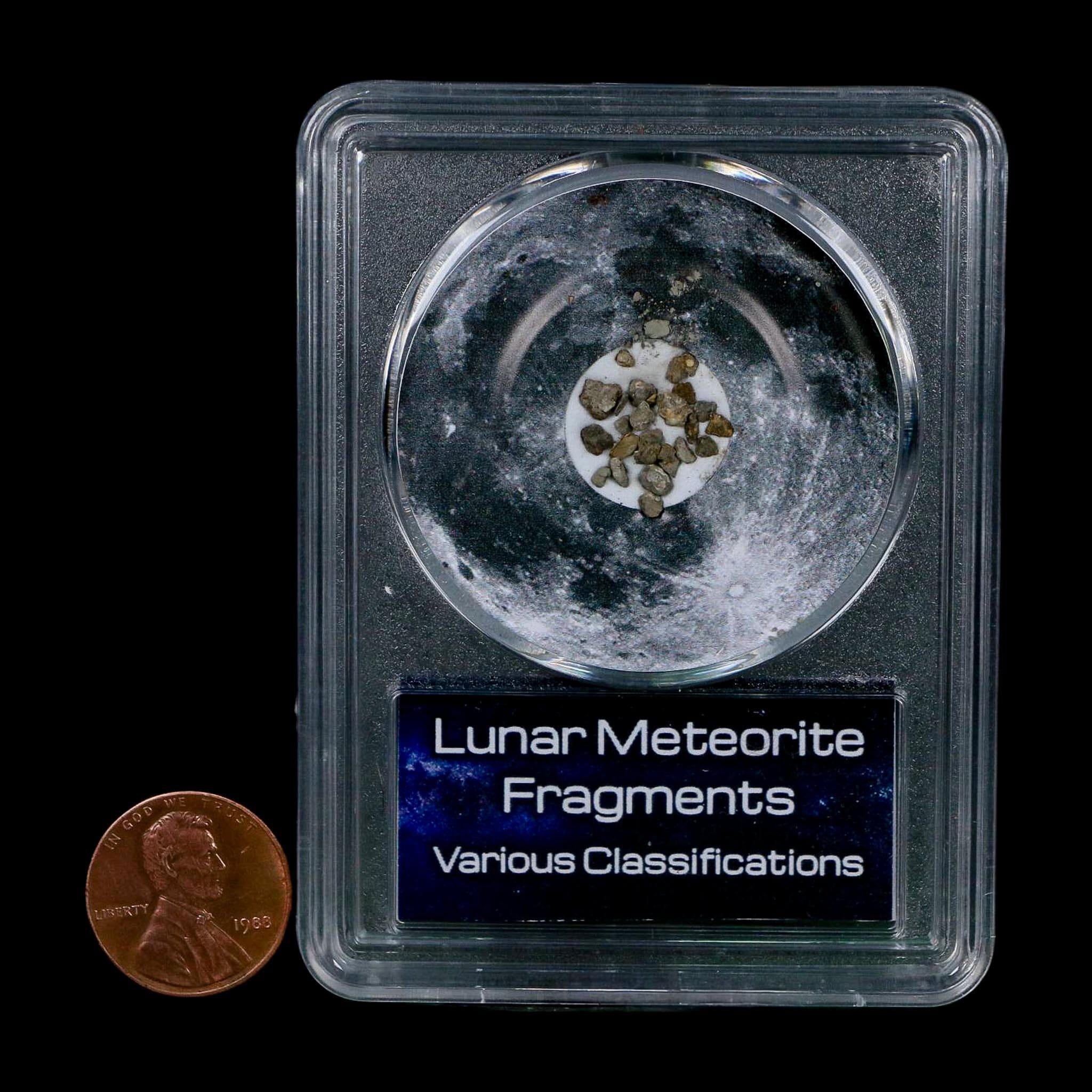 Moon Rock Lunar Meteorite Fragments Various Classifications Outer Space COA - Fossil Age Minerals