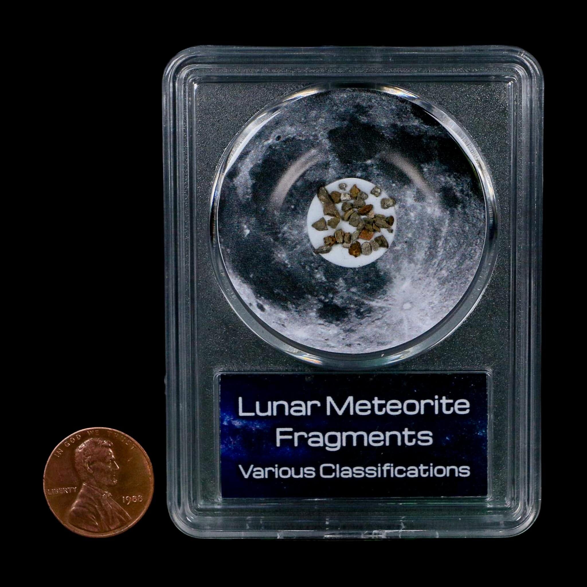 Moon Rock Lunar Meteorite Fragments Various Classifications Outer Space COA - Fossil Age Minerals
