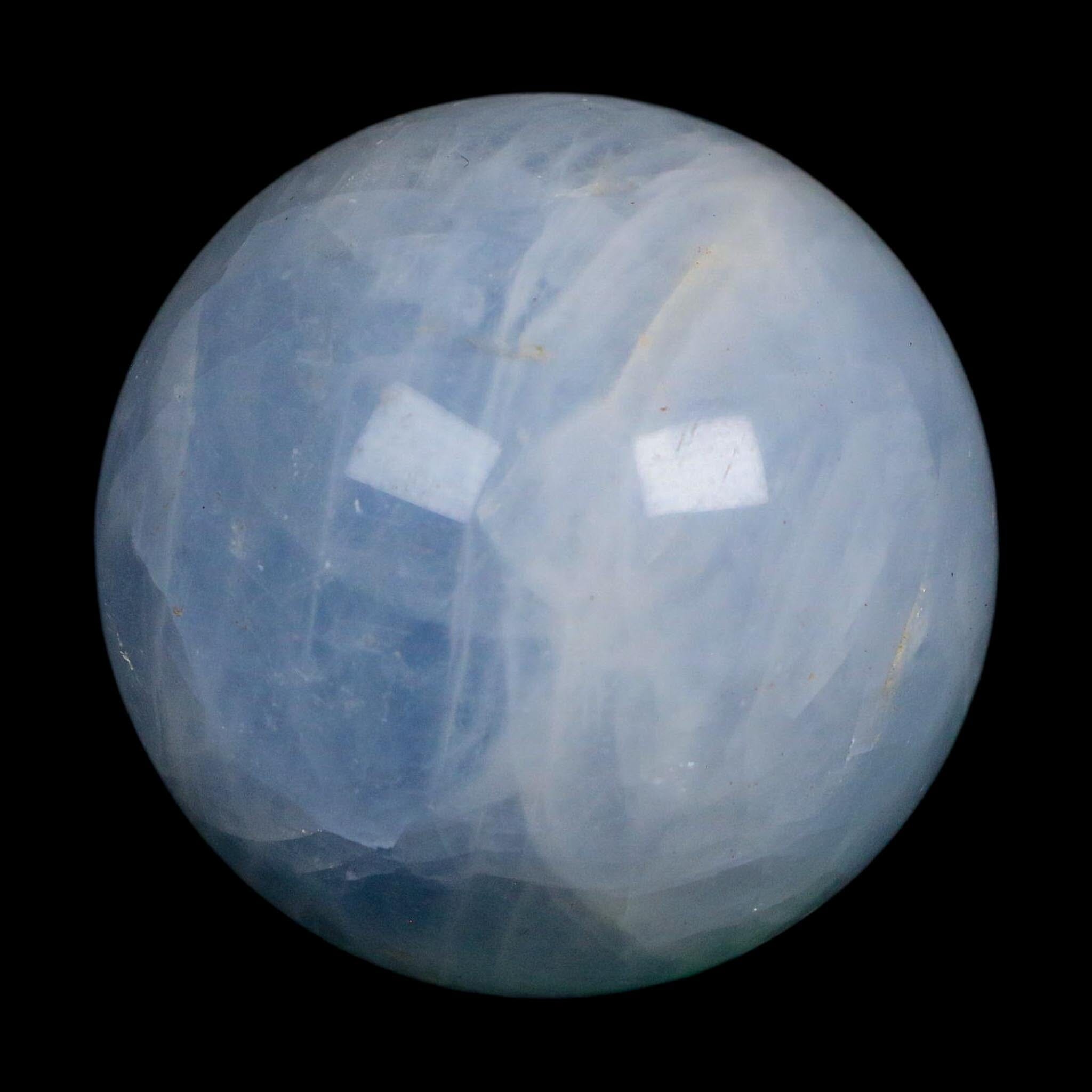 52MM Ice Blue Calcite Crystal Mineral Sphere Orb Nuevo Leon Mexico