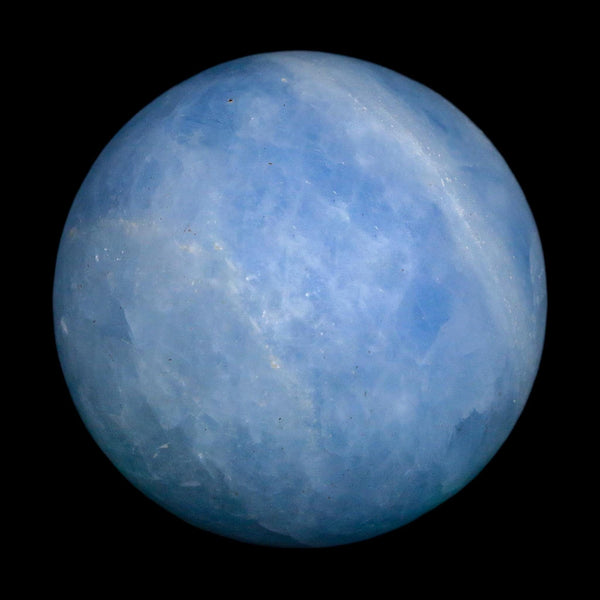 53MM Ice Blue Calcite Crystal Mineral Sphere Orb Nuevo Leon Mexico