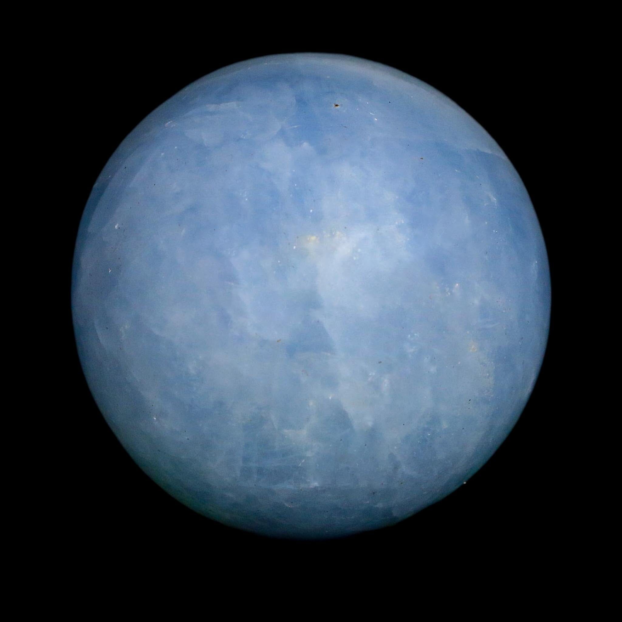 53MM Ice Blue Calcite Crystal Mineral Sphere Orb Nuevo Leon Mexico