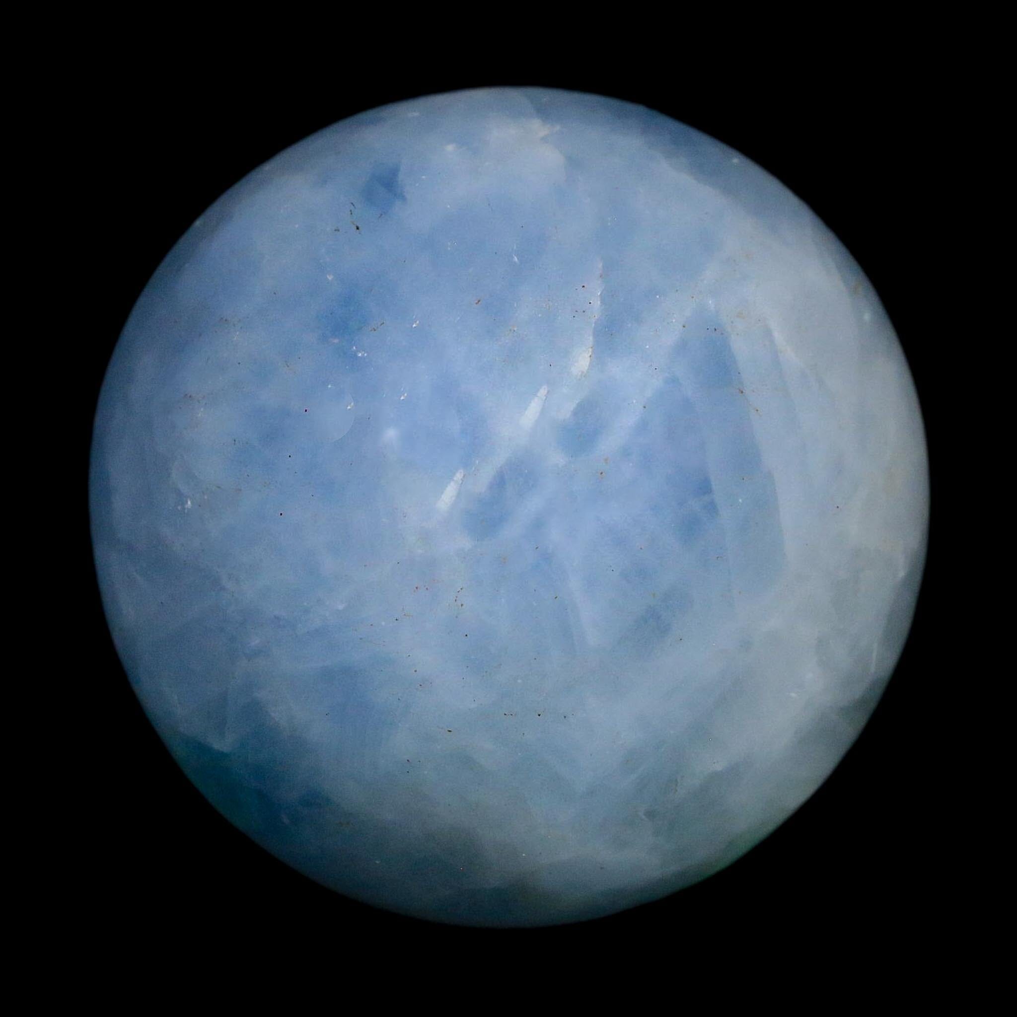 59MM Ice Blue Calcite Crystal Mineral Sphere Orb Nuevo Leon Mexico