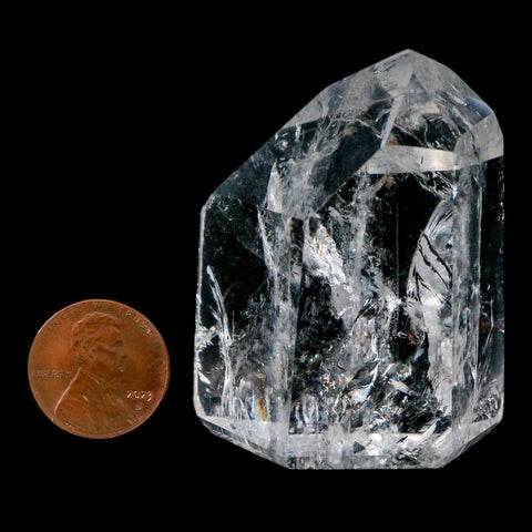 2.1" Crackle Crystal Quartz Tower Point Mineral Specimen Self Standing Brazil - Fossil Age Minerals