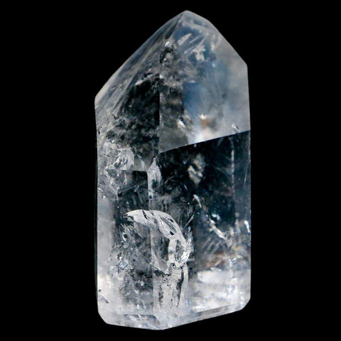 2.1" Crackle Crystal Quartz Tower Point Mineral Specimen Self Standing Brazil - Fossil Age Minerals