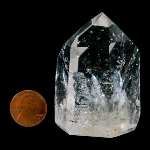 2.4" Crackle Crystal Quartz Tower Point Mineral Specimen Self Standing Brazil
