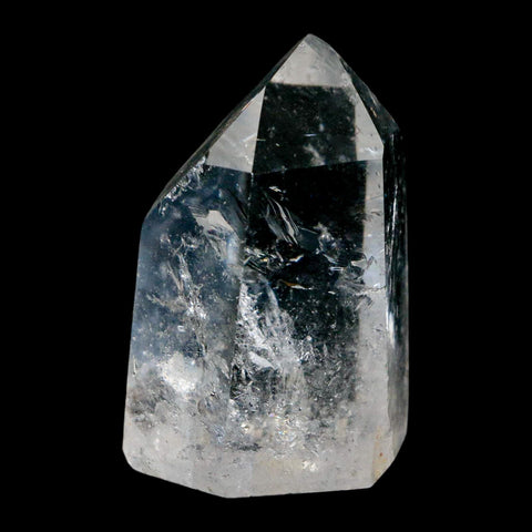 2.4" Crackle Crystal Quartz Tower Point Mineral Specimen Self Standing Brazil