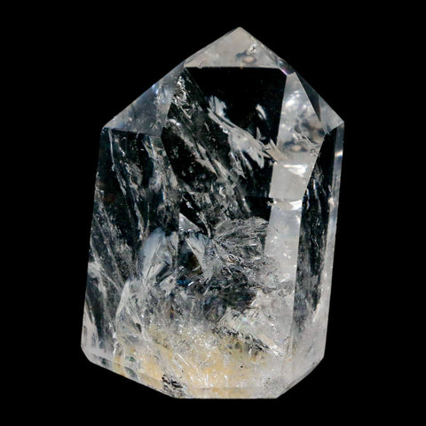 2.4" Crackle Crystal Quartz Tower Point Mineral Specimen Self Standing Brazil