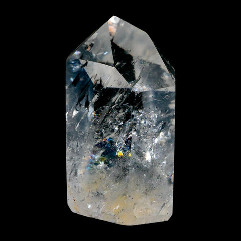 2.4" Crackle Crystal Quartz Tower Point Mineral Specimen Self Standing Brazil
