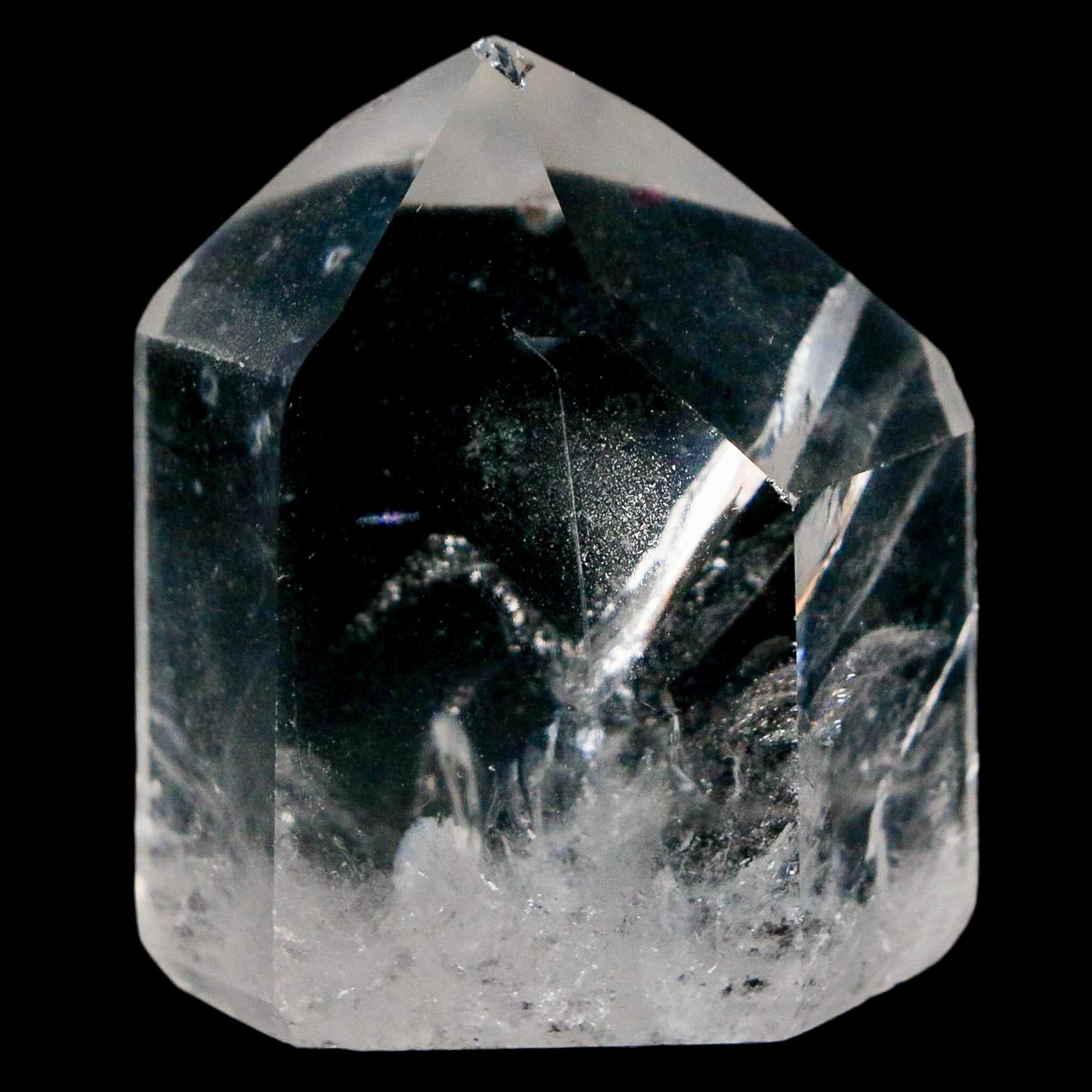1.9" Crackle Crystal Quartz Tower Point Mineral Specimen Self Standing Brazil - Fossil Age Minerals