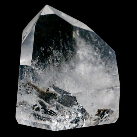 2" Crackle Crystal Quartz Tower Point Mineral Specimen Self Standing Brazil